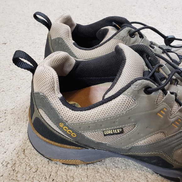 ECCO Mens Hiking Shoes 45 US 11-11.5 Gray Leather Gore Tex Outdoor Trail - Picture 2 of 15